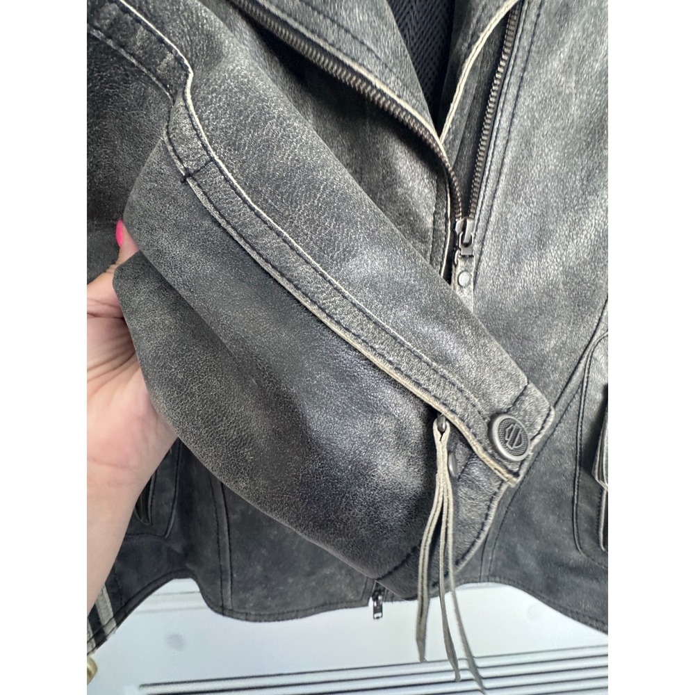 Harley Davidson Genuine Motorclothes Embrace Goatskin Leather Biker Jacket Large - Picture 8 of 14